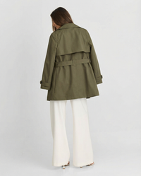 Edith | Cropped Belted Trench Coat