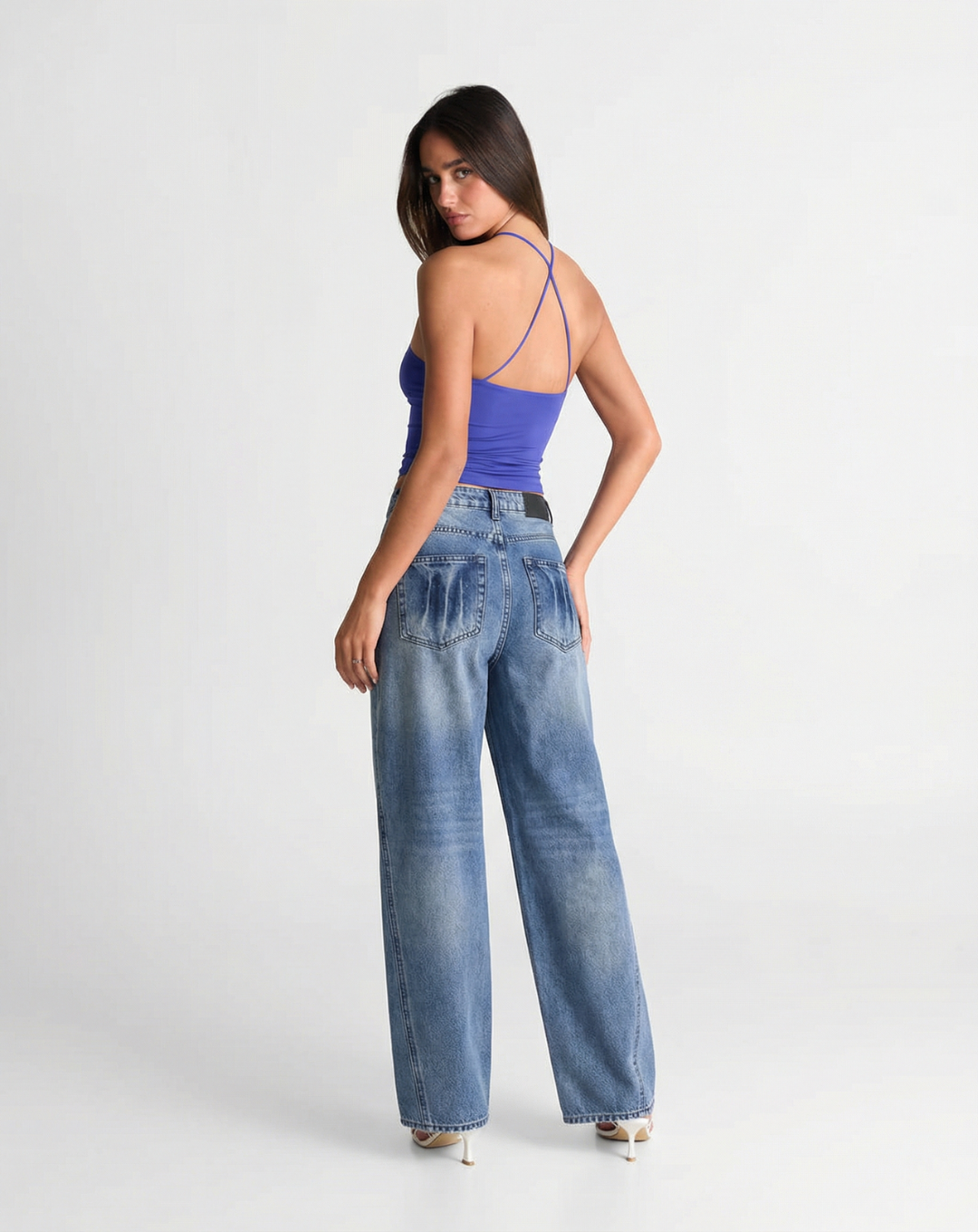 Tess | Wide Leg Jeans Light Blue High Waisted Vintage
