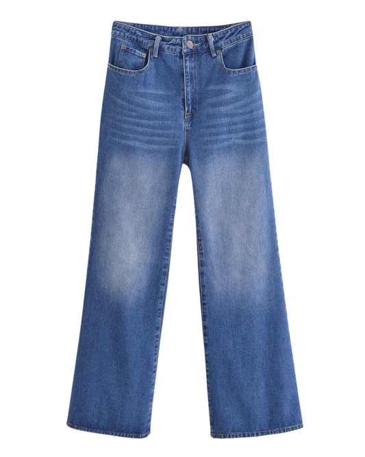 Lena | High Waisted Wide Leg Jeans Light Blue Denim