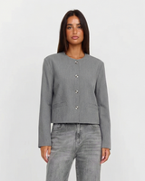 Ava | Cropped Collarless Blazer