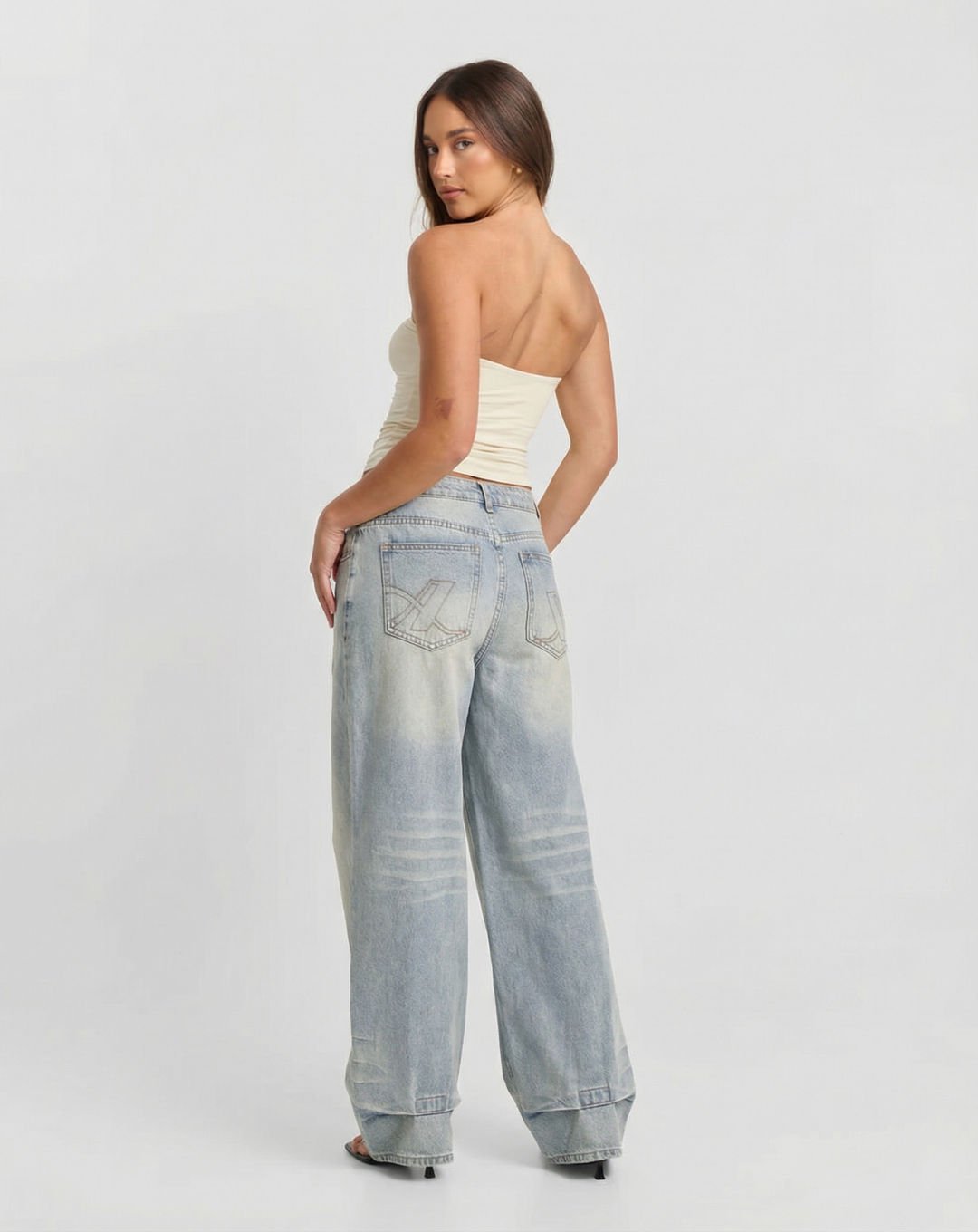 Mabel | Wide Leg Mid Rise Jeans