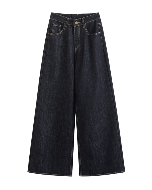 Sable | Wide Leg Jeans Dark Blue High Waisted