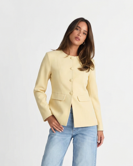 Lottie | Summer Fitted Blazer Pale Yellow