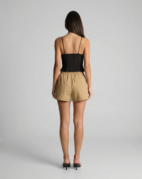Eva | Paperbag Waist Decorative Button Front Shorts