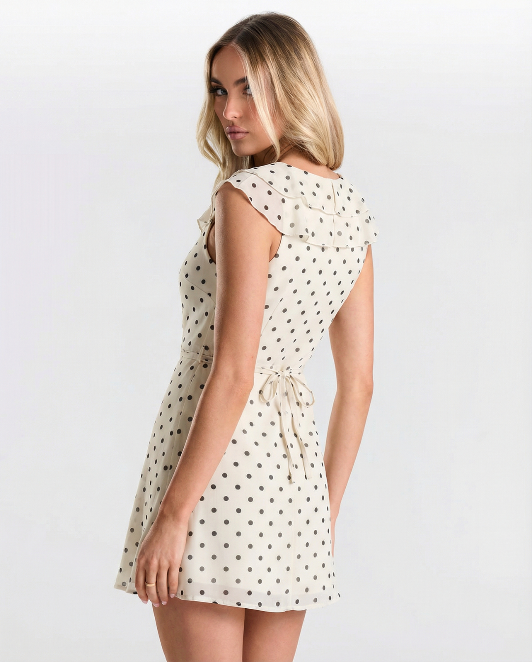 Harriet | Polka Dot Ruffle Mini Dress
