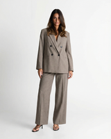 Ava | Double-Breasted Blazer and Wide Leg Trouser Set