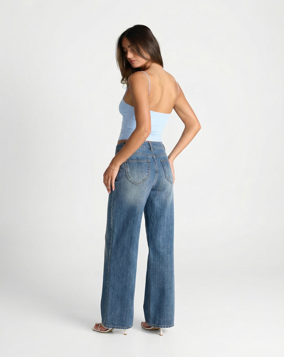Luisa | Wide Leg Jeans Light Blue High Waisted Vintage