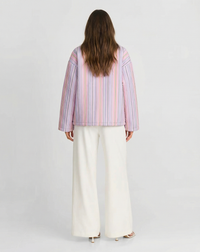 Layla | Striped Zip-Up Cropped Jacket