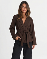 Freya | Belted Linen Blazer