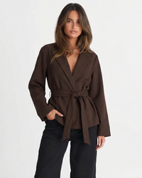 Freya | Belted Linen Blazer