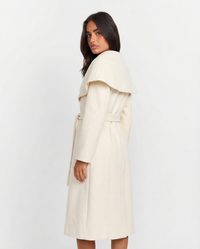 Elodie | Belted A-Line Jacket with Layered Collar
