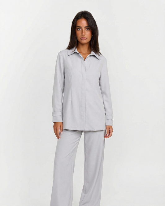 Nina | Grey Wide Leg Co-ord Set