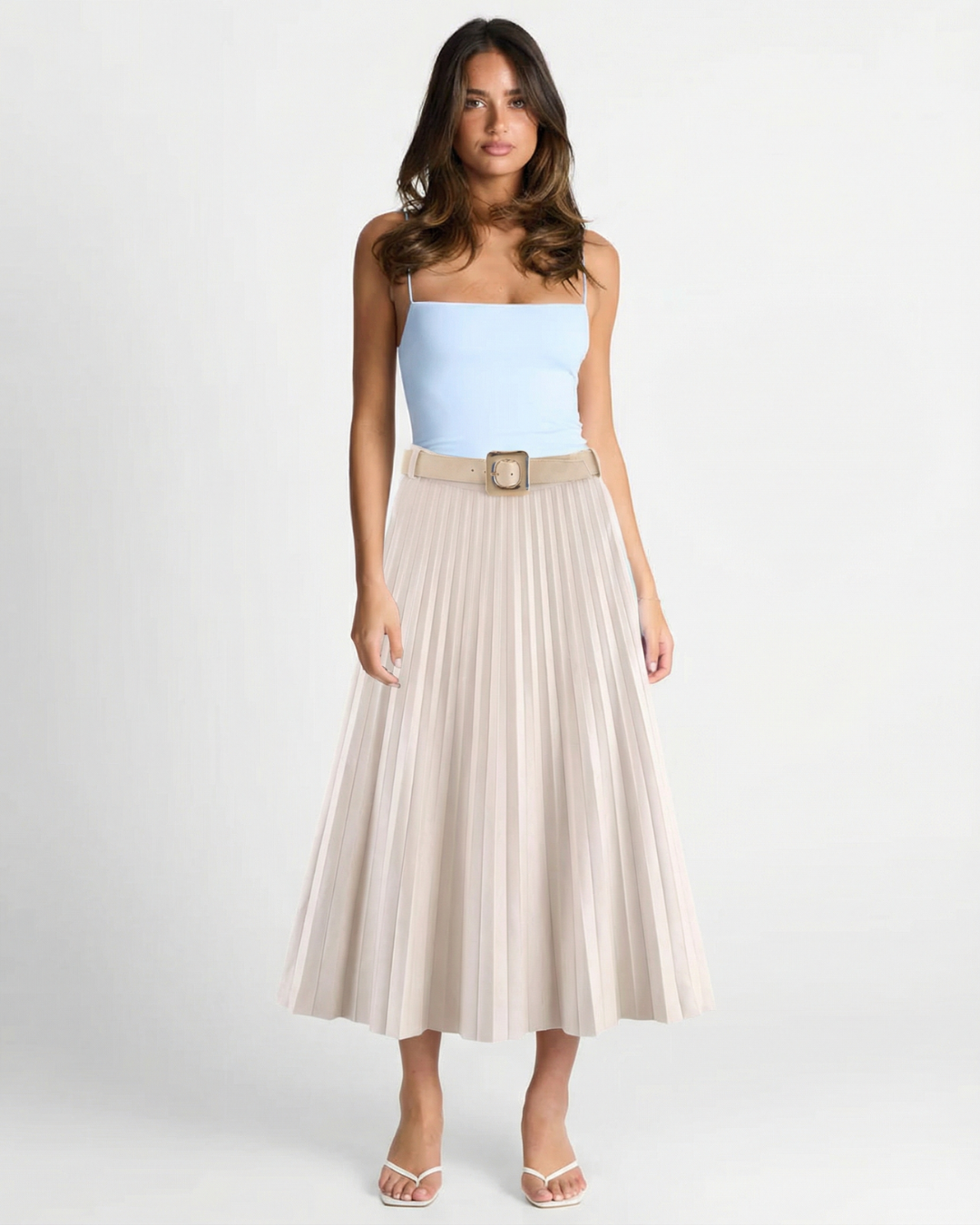 Tessa | Fine Pressed Pleat Midi Skirt