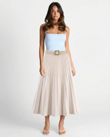 Tessa | Fine Pressed Pleat Midi Skirt