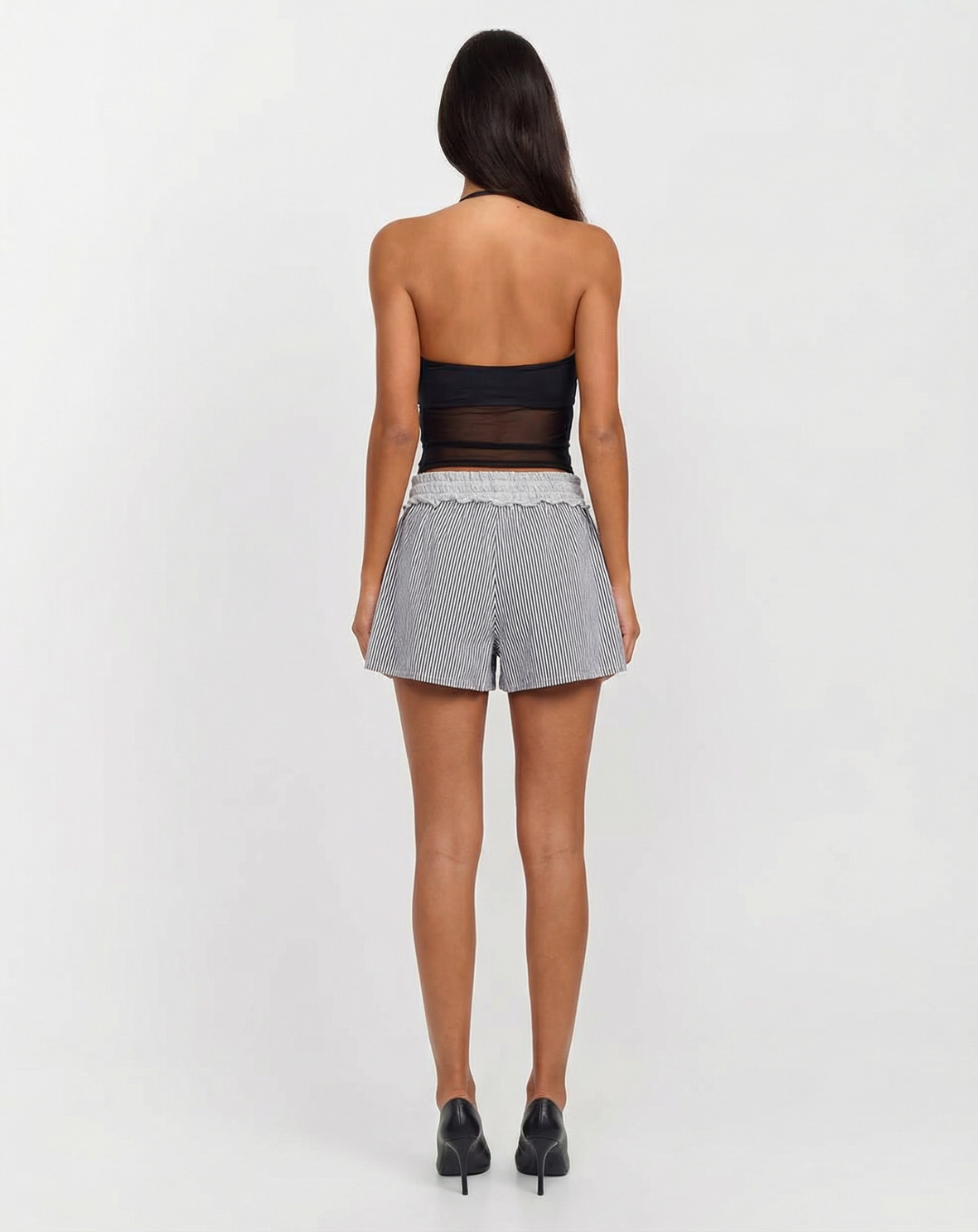 Stella | Striped Relaxed Drawstring Linen Shorts