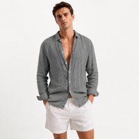 Alder men's charcoal grey button up shirt