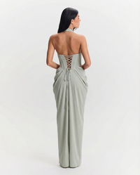Jemima | Corset Halter Neck Maxi Dress