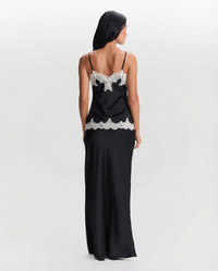 Alexandra | Satin Lace Trim Spaghetti Strap Cami Top