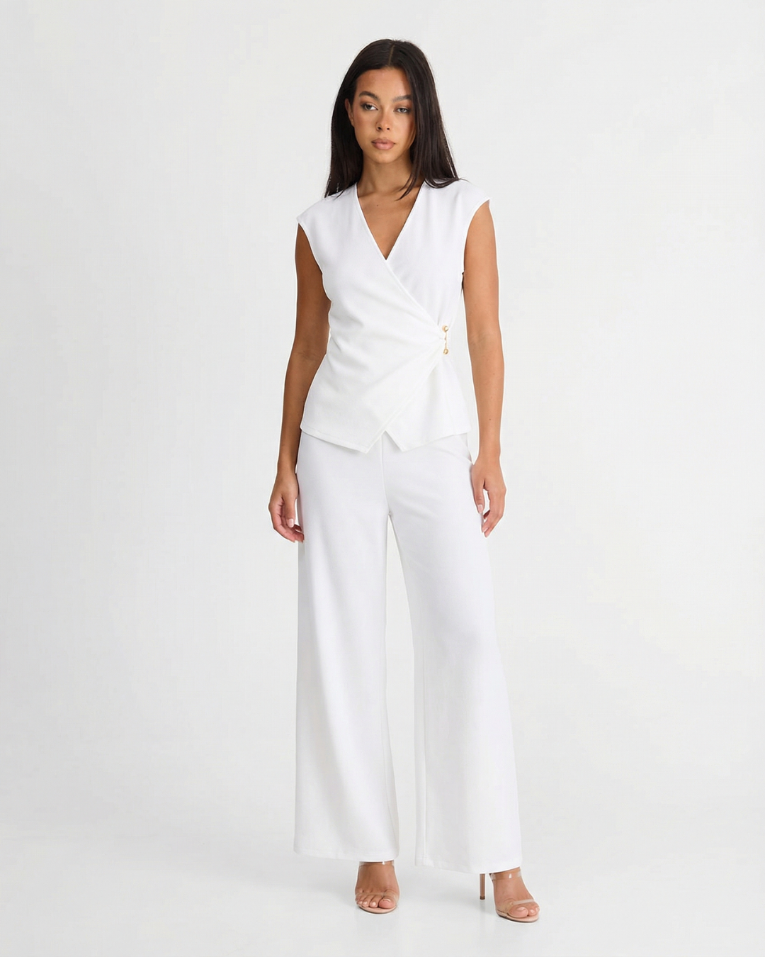 Skye | Wrap Top Wide Leg Trouser Matching Set
