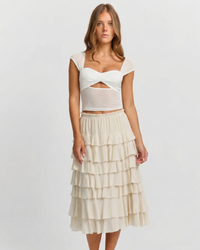 Zoe | Tiered Ruffle Midi Skirt