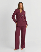 Evie | Classic Stripe Double Breasted Trouser Suit Set