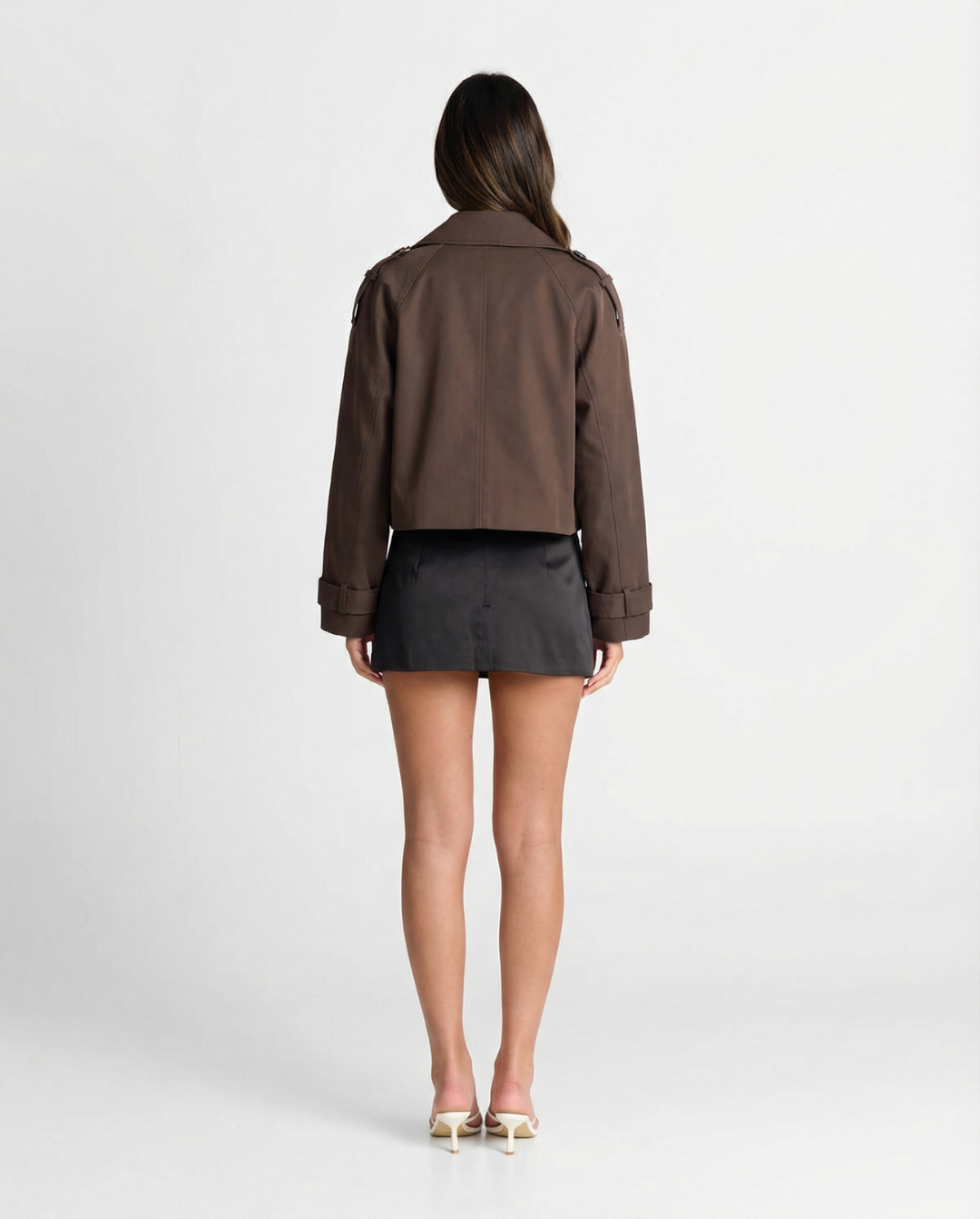 Adeline | Cropped Double-Breasted Trench Coat
