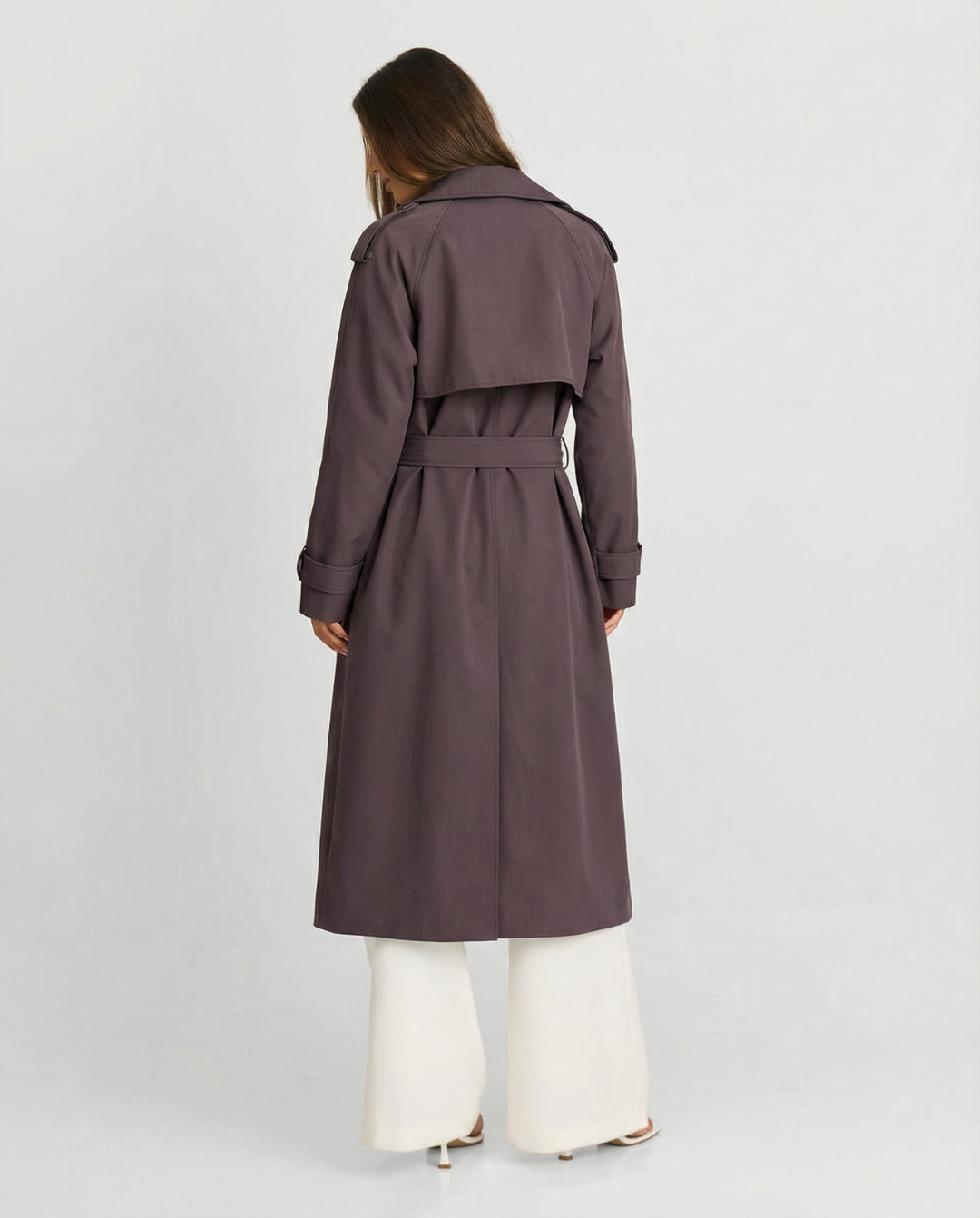 Alicia | Longline Double-Breasted Trench Coat
