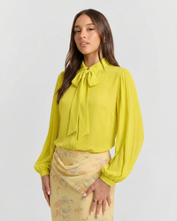 Seren | Pussy-Bow Tie Neck Chiffon Blouse