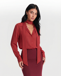 Sadie | Tie-Neck Satin Blouse