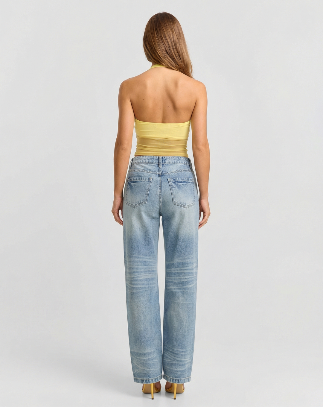 Megan | Vintage Faded Wide Leg Jeans