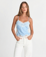 Elspeth | Scalloped Lace Trim Satin Camisole