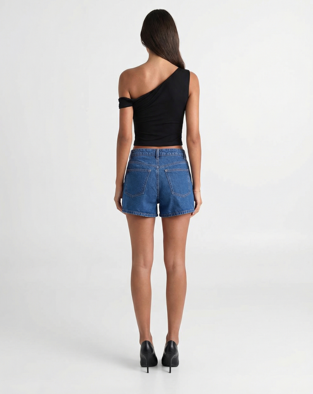 Marnie | Crossover High-Waist Denim Shorts