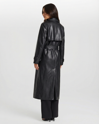 Anna | Full-Length Faux Leather Trench Coat