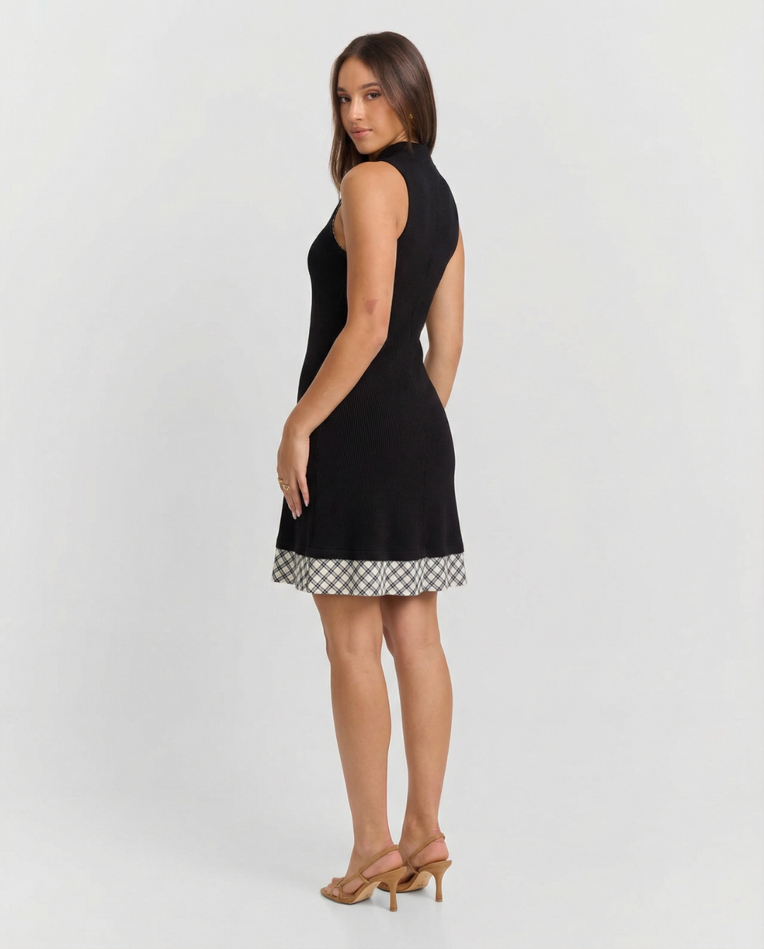 Eleanor | Mock Neck Ribbed Mini Dress