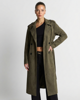 Megan | Longline Double-Breasted Trench Coat