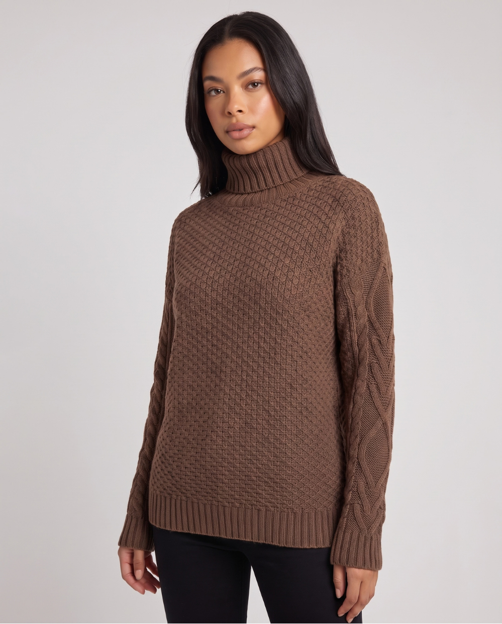 Ligeia | Women's Turtleneck Textured Knit Jumper