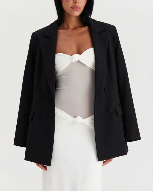 Lara | Elegant Double Breasted Blazer Black