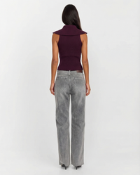 Maddison | Collared Ribbed Zip-Up Vest