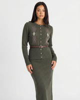 Phoebe | Argyle Fine Gauge Knit Cardigan Co-ord Set