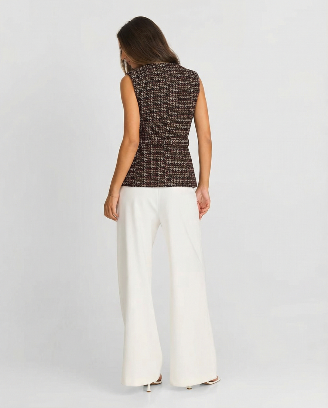 Margot | Belted Tweed Waistcoat