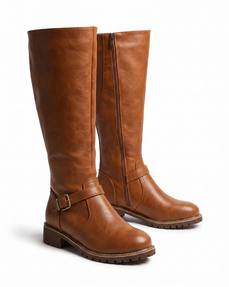 Maeve | Buckle Leather Knee High Boots