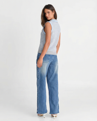 Sadie | Striped Polo Collar Knit Vest