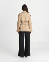 Caitlin | Cropped Belted Trench Coat