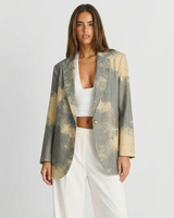 Eliana | Oversized Distressed Two-Tone Blazer
