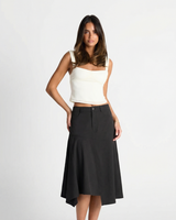 Violet | Asymmetric High Waist Midi Skirt