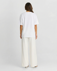 Ava | White Oversized Graphic Tee