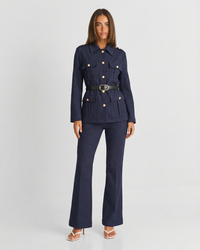 Grace | Belted Jersey Blazer Wide Leg Trouser Co-ord Set