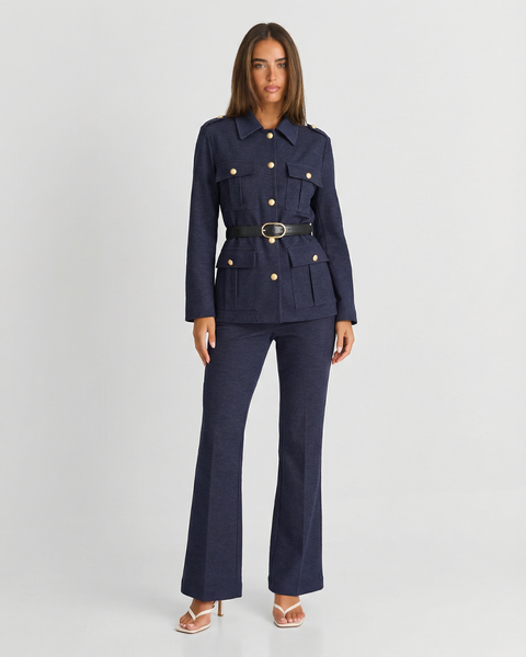 Grace | Belted Jersey Blazer Wide Leg Trouser Co-ord Set
