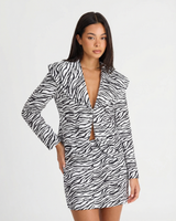 Matilda | Zebra Print Satin Blazer Co-ord Set