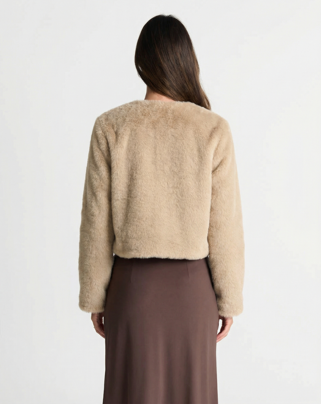 Orla | Cropped Faux Fur Button-Down Jacket